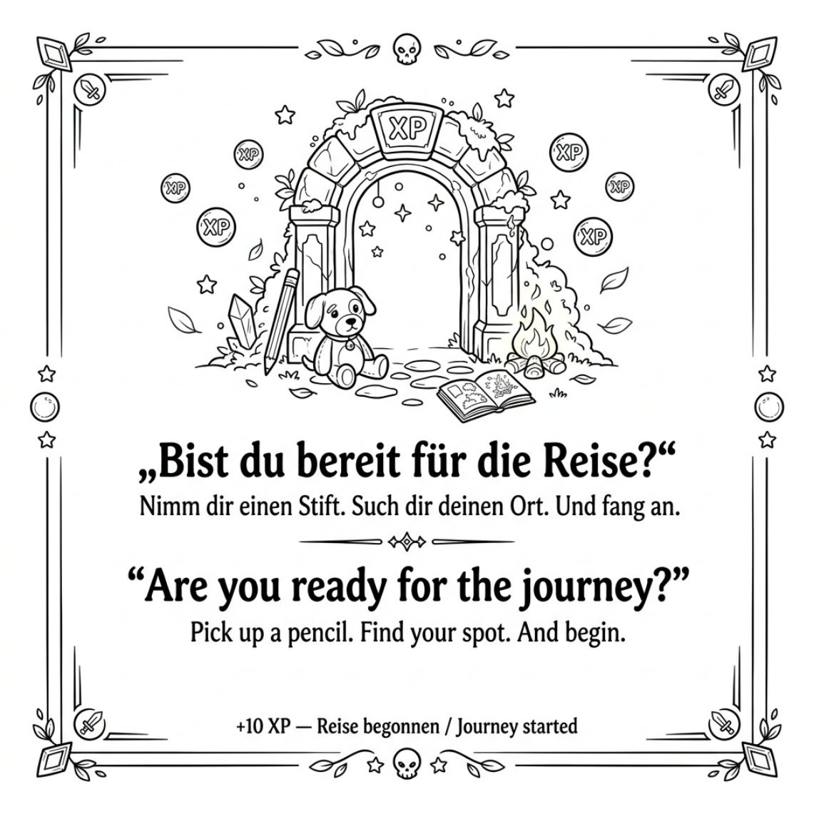 Bist du bereit für die Reise? – Lineart