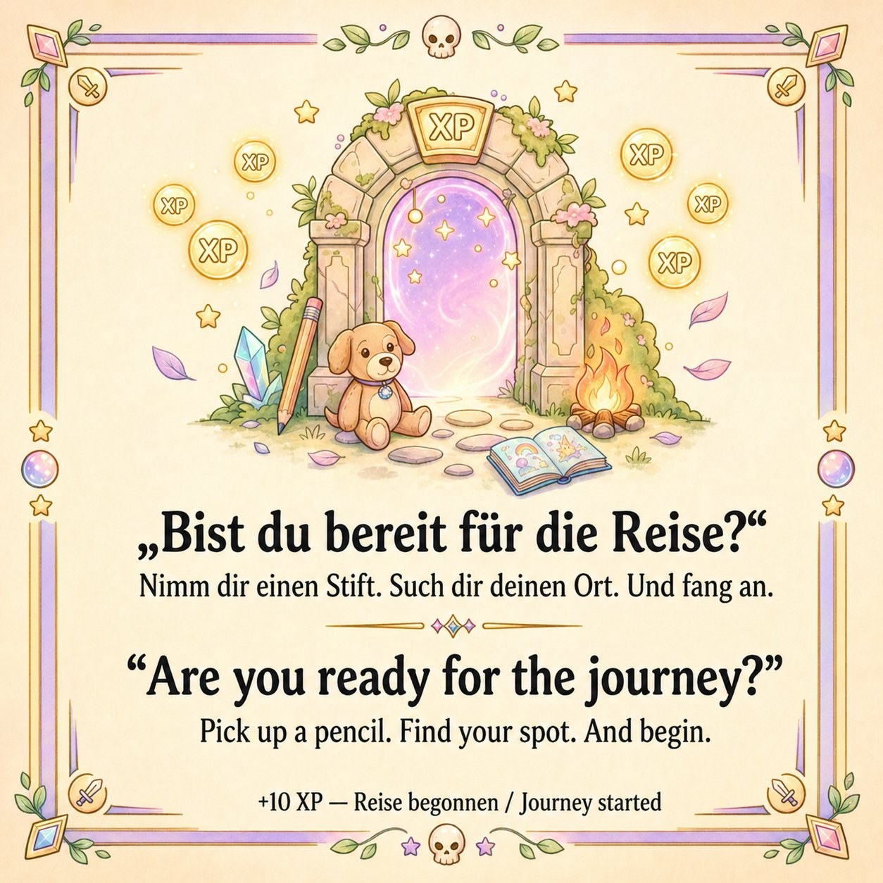 Bist du bereit für die Reise? – Ausgemalt