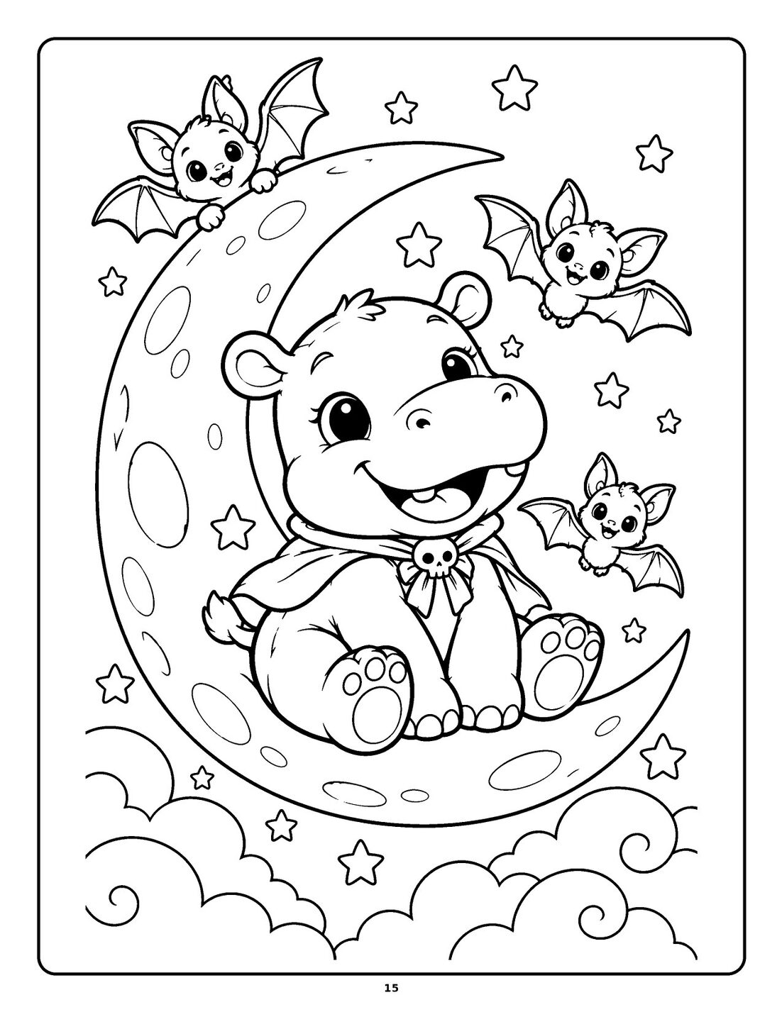 Hippo on the Moon – Line art