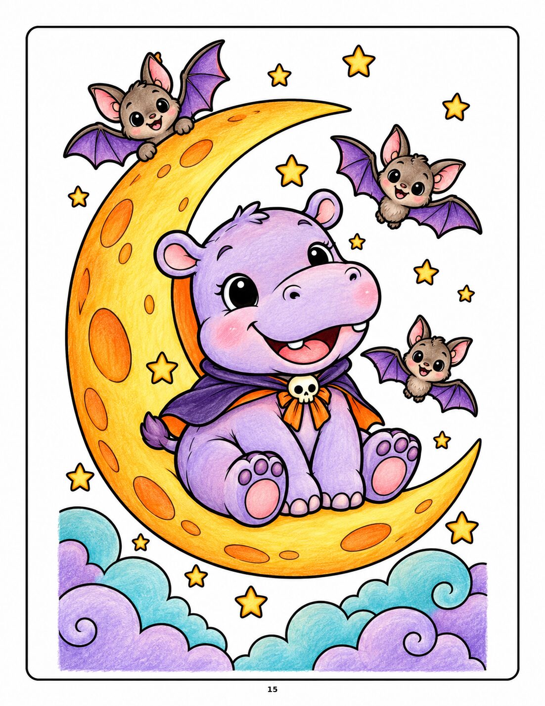 Hippo on the Moon – Colored