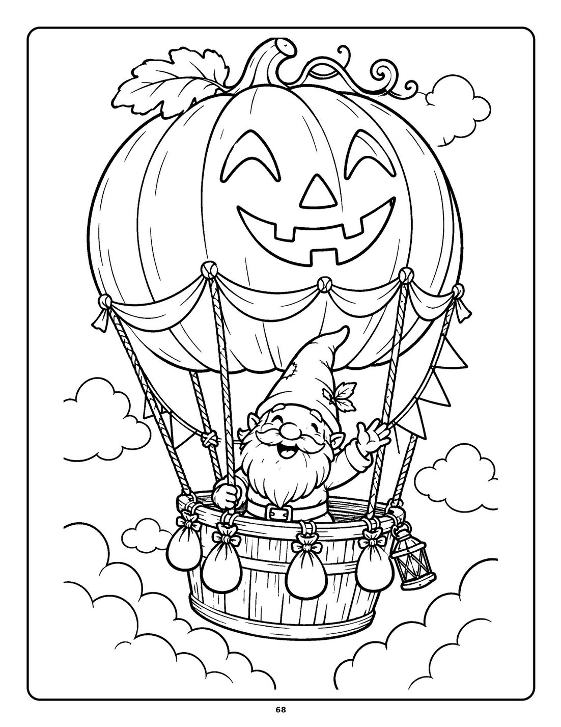Gnome in a Pumpkin Balloon