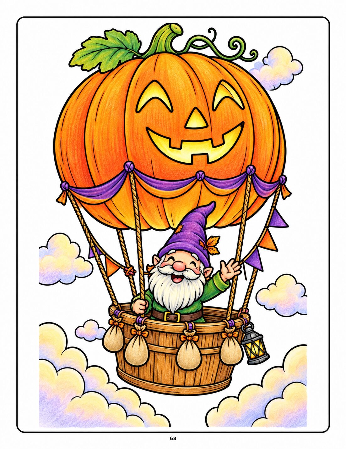 Gnome in a Pumpkin Balloon