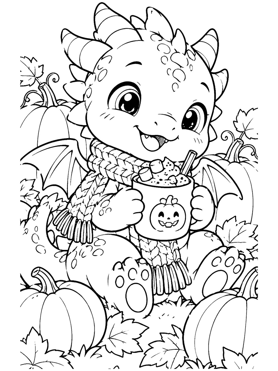 Baby Dragon with Hot Cocoa