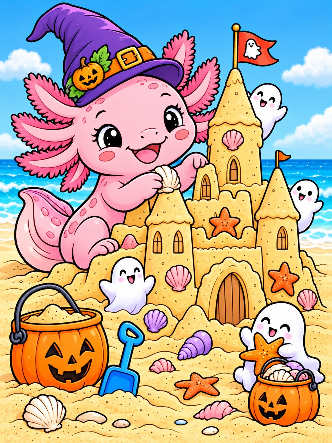 Axolotl's Haunted Sandcastle